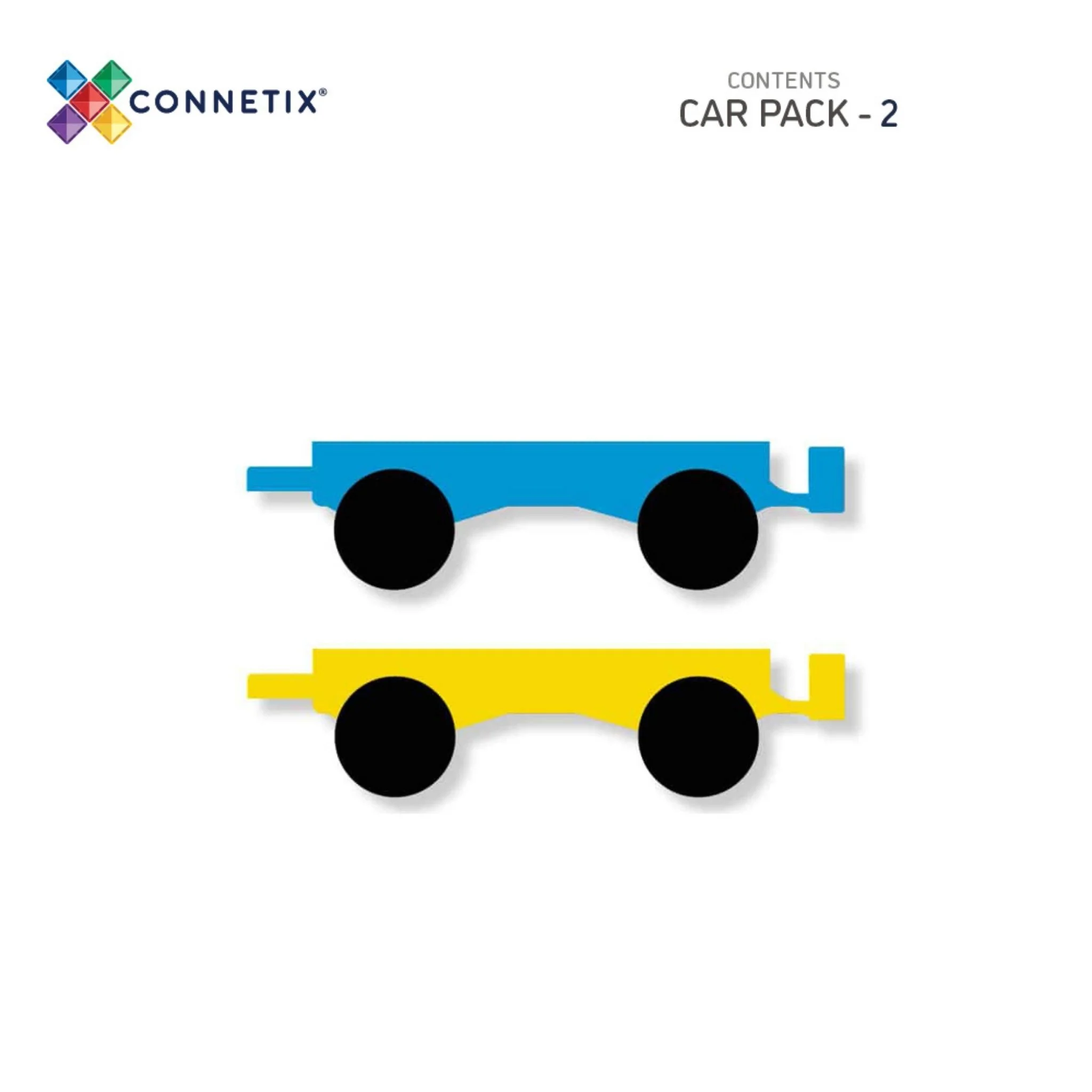 Connetix Magnetic Tiles 2 Piece Rainbow Car Pack - Image 3