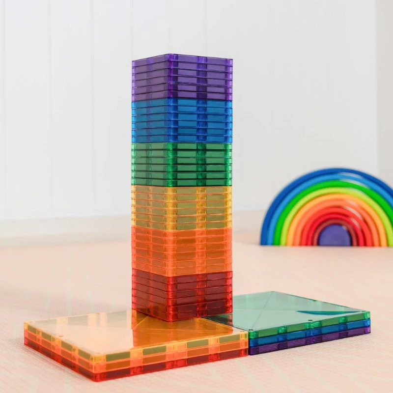 Connetix Magnetic Tiles 42 Piece Rainbow Square Pack - Image 3