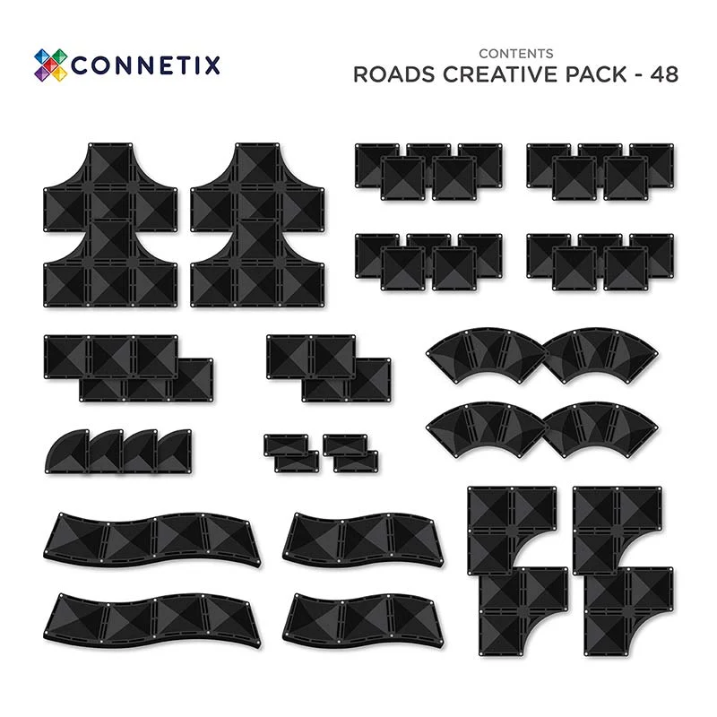Connetix Magnetic Tiles 48 Piece Roads Creative Pack - Image 3