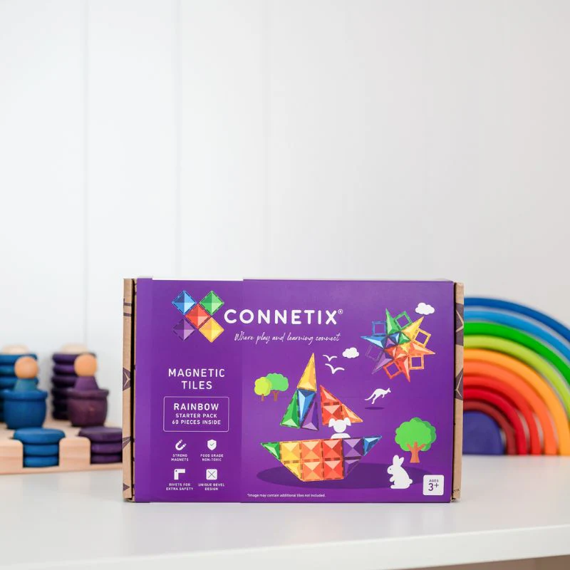 Connetix Magnetic Tiles 60 Piece Rainbow Starter Pack - Image 6