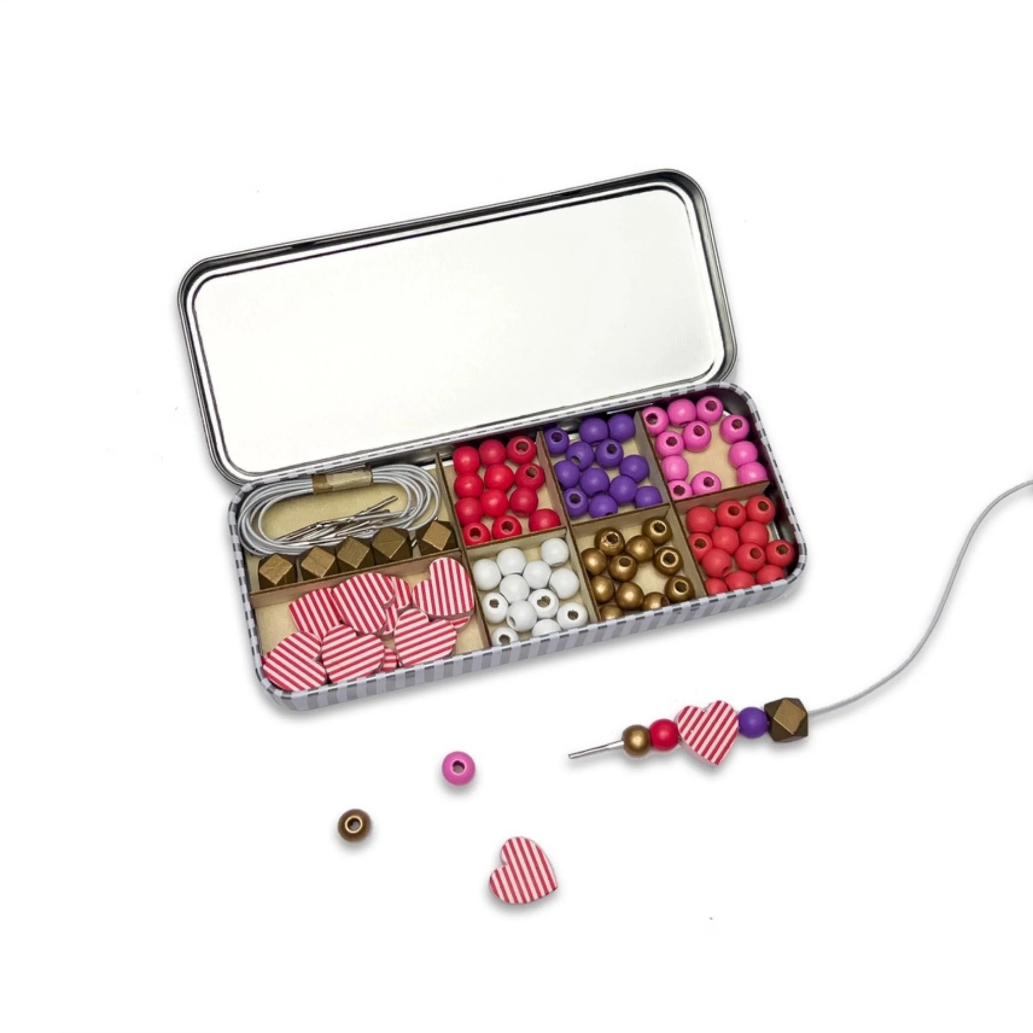 Cotton Twist Love & Hearts Bracelet Bead Kit - Image 3