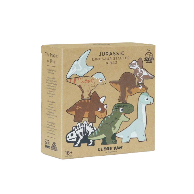 Le Toy Van Jurassic Stacking Dinosaurs & Bag - Image 4