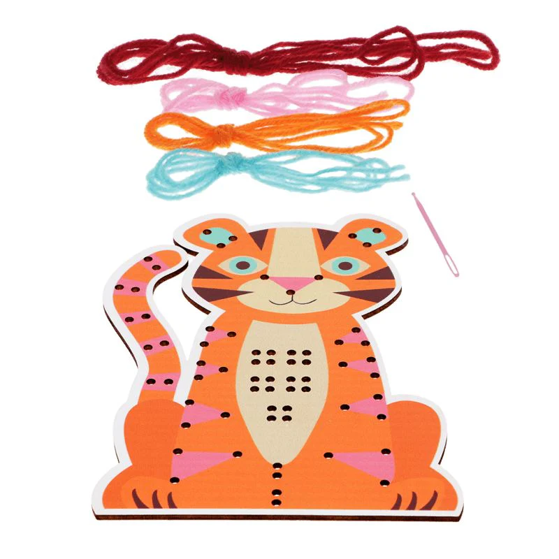 Rex London Learn To Sew Wooden Hand-Stitch Set Tiger - Image 3