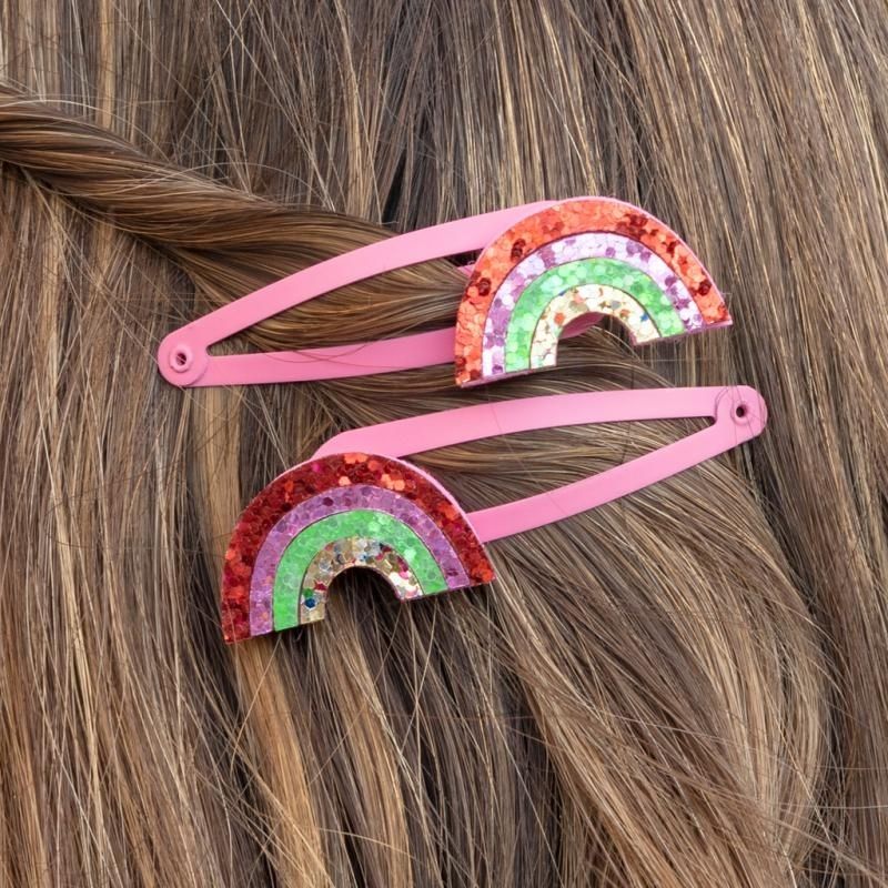Rex London Rainbow Glitter Hair Clips - Image 3